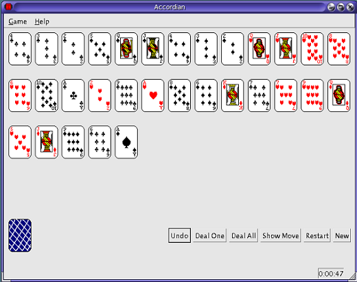 Screenshot of Accordian 1.1 on Solaris